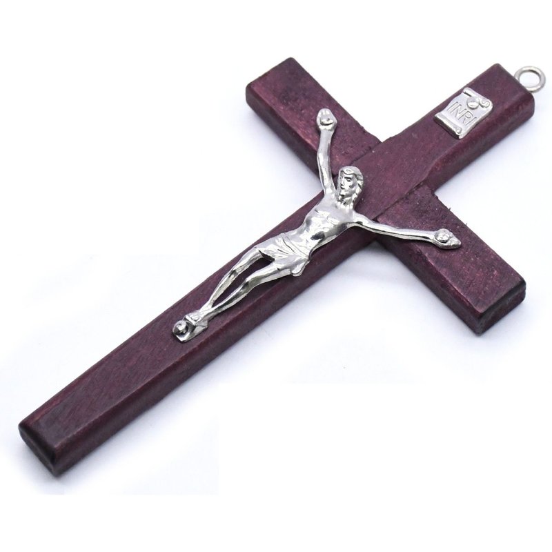 1 Pièces En Bois Croix Christ Statue Prière Religieuse Main Tenant Pendentif