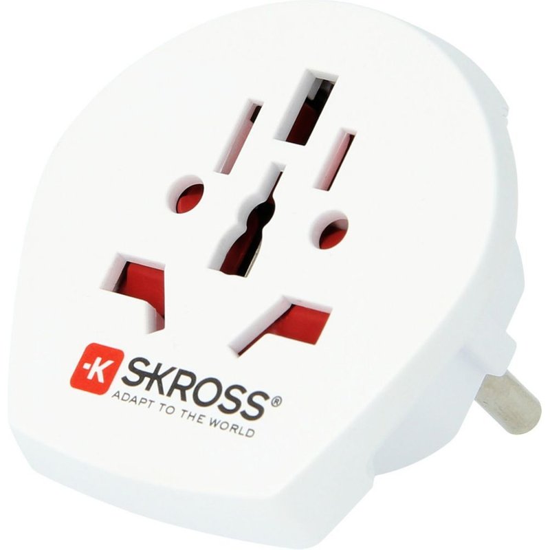 Skross Country Adapter World to Europe - Adaptateur pour prise d'alimentation - Type F (P) pour SEV 1011, Type L, Type N, Type I, Type G, Type C, Type B, Type A (R) - 100-250 V - 16 A - blanc