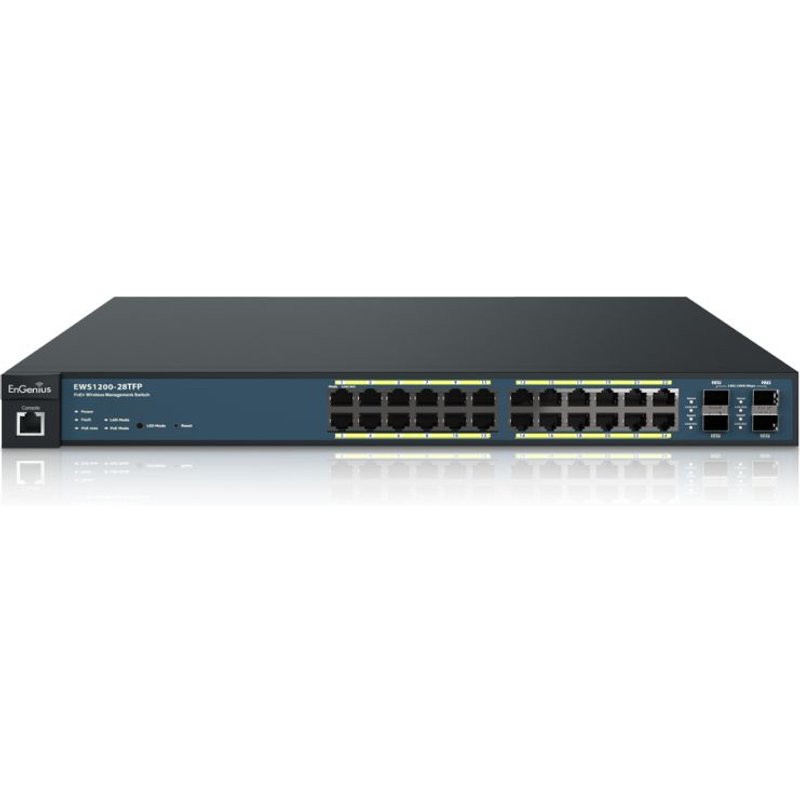 EnGenius Neutron Series EWS1200-28TFP - Commutateur - intelligent - 24 x 10/100/1000 (PoE+) + 4 x SFP - Montable sur rack - PoE+ (410 W)