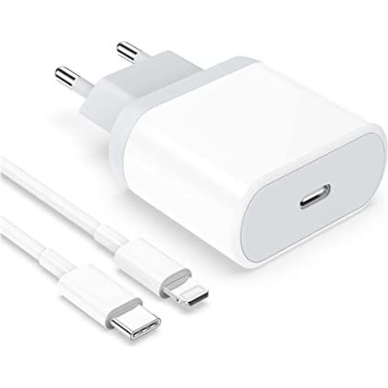 20w Usb C Rapide Chargeur Et 2m Cable Pour Iphone 14/14 Plus/14 Pro/14 Pro Max/13/12/11/Se/X/Xs/Xr, Airpods, Usbc Prise Secteur Mural Type C Alimentation Adaptateur