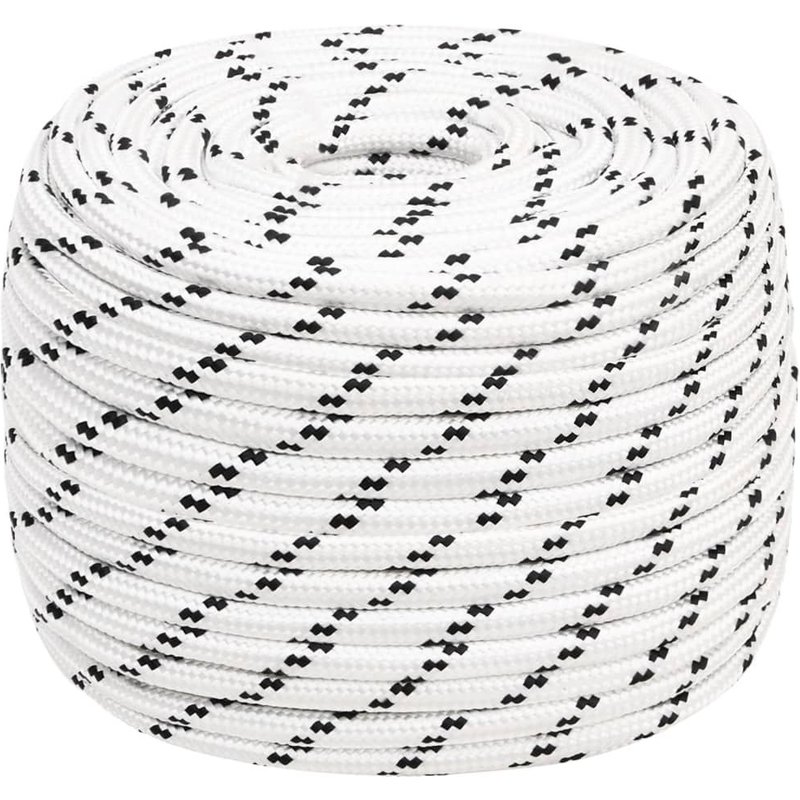 vidaXL Corde de bateau tressé Blanc 14 mmx100 m Polyester