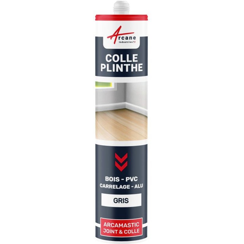 Colle plinthe bois et carrelage pose facile Gris - RAL 7004 1 x 290 ML