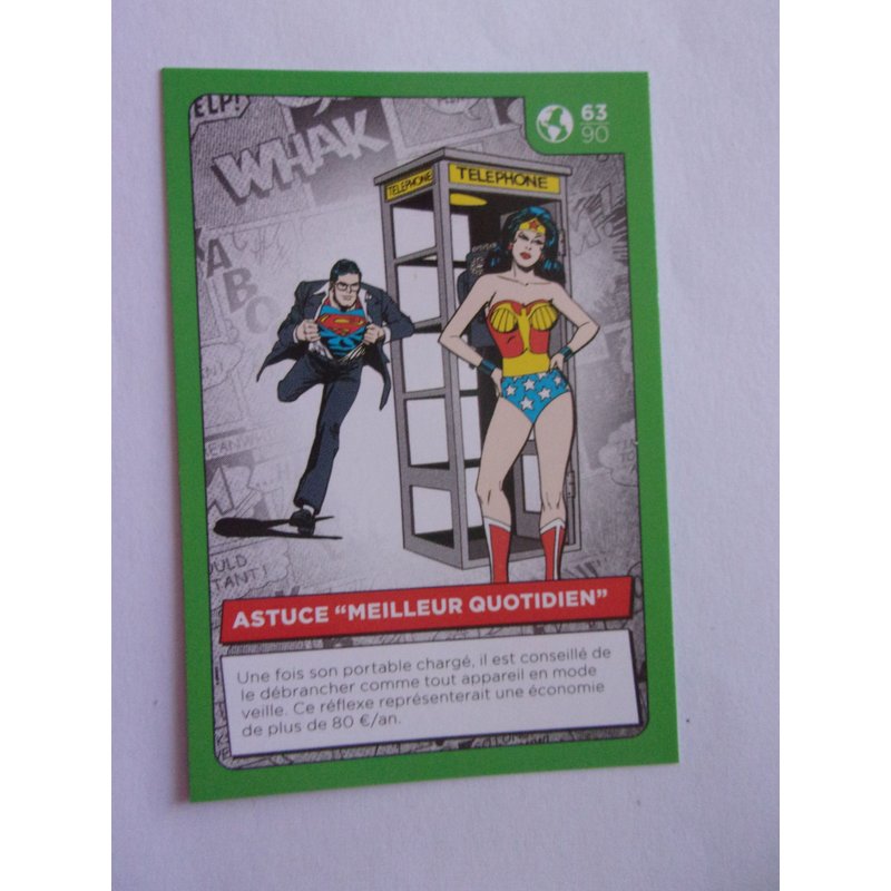 Carte Auchan Dc Comics Auchan 2022 N°63 Astuce "Meilleur Quotidien