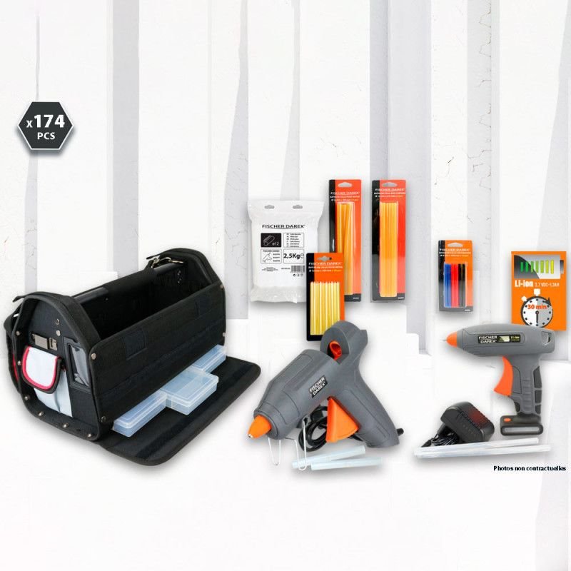 Kit collage (pistolet à colle) 174 pièces