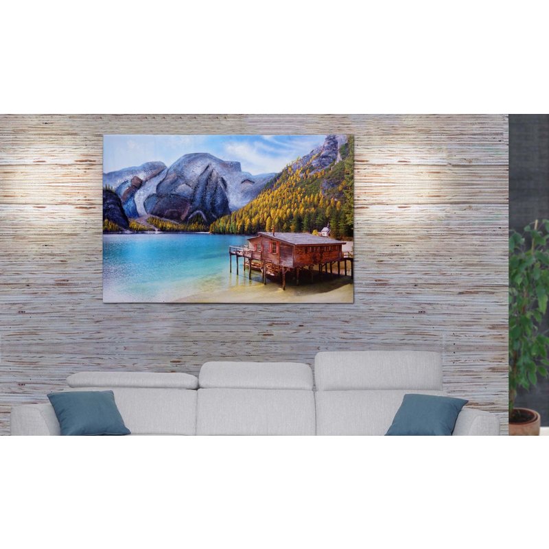 Peinture Murale Paysage Hwc-H25, Peinture Sur Toile, Peinture Sur Sable Xl Peinte À La Main 120x80cm