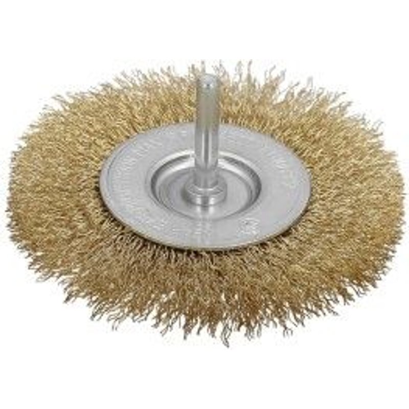 Cepillo Acero Latonado Para Taladro. Disco à 50 mm. Espiga 1/4" Cepillo Taladro Alambre Latón, Cepillo Limpieza, Cepillo