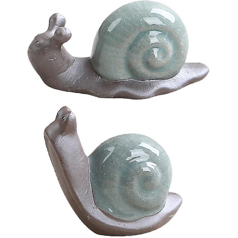2pcs Retro Céramique Escargot Thé Pet Tea Table Ornment Chic Home Décoration