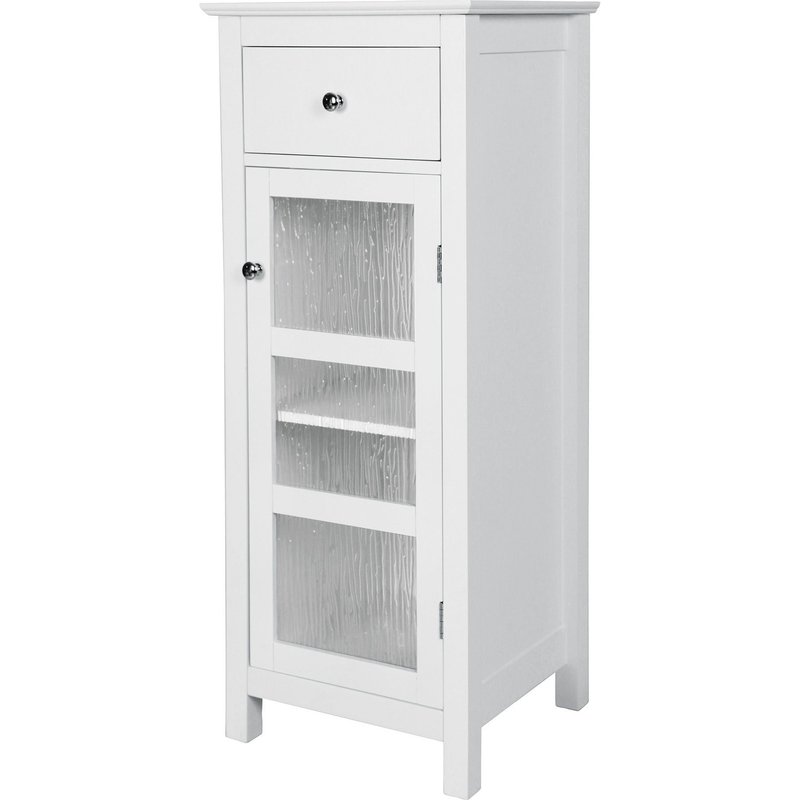 Colonne De Salle De Bain Placard De Rangement En Bois Avec Tiroir Blanc Connor Teamson Home Elg-579