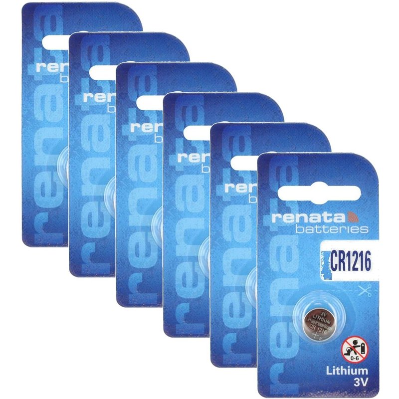 RENATA Lot de 6 Piles bouton CR1216 Lithium 3V