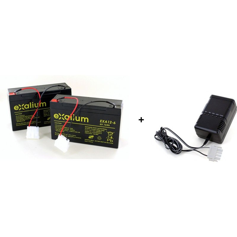 2 Batteries Plomb Bateau AMORCEUR CATAMARAN ANATEC 6V 12Ah + Chargeur automatique ALCS 2-24A (sans pinces)