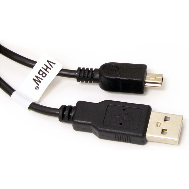 vhbw Câble mini USB - transfert de données / charge, 1.0 m, compatible avec Samsung HMX-M20, HMX-H300, HMX-T10, HMX-Q10, HMX-U20