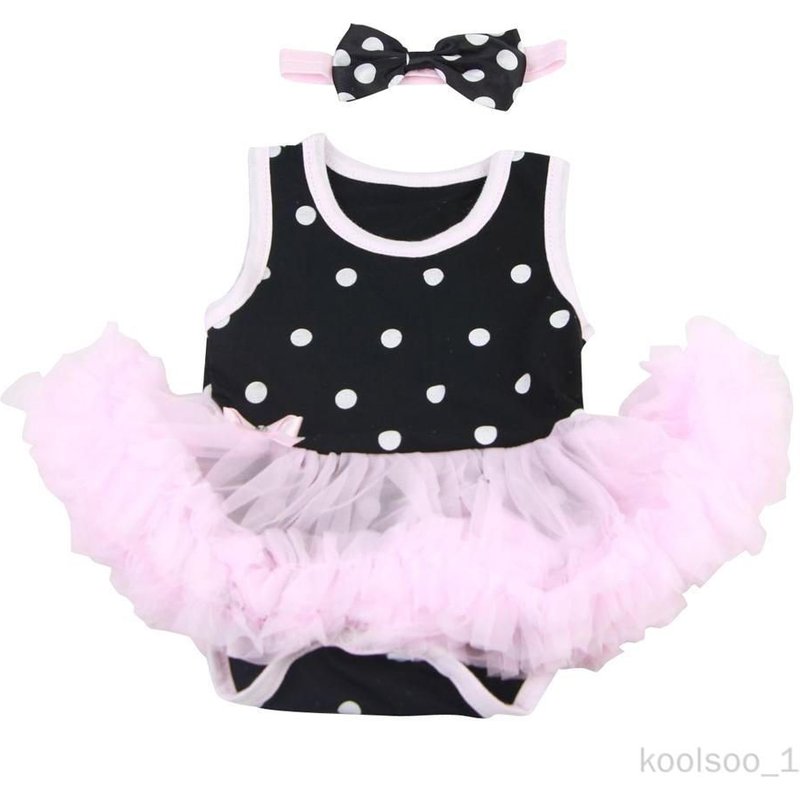 Costumes À Pois Avec Serre-Tête À Bowknot Pour 22'' -23 '' Jouet Enfant