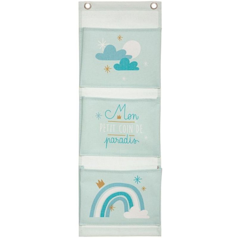 Rangement 3 Compartiments "Enfant" 55cm Bleu