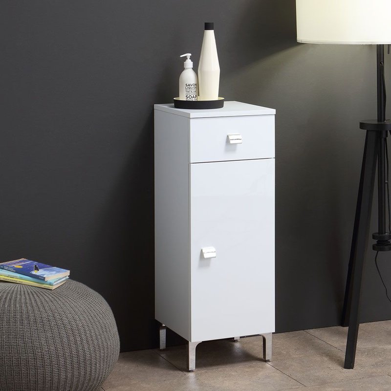 Base Au Sol Cm.31,5 Avec Porte Et Tiroir Blanc Série Easy