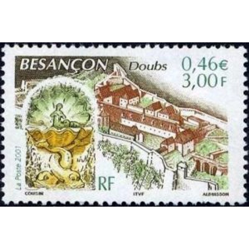 Timbre France 2001 Oblitéré Besançon (Doubs) 3.00 Yt3387