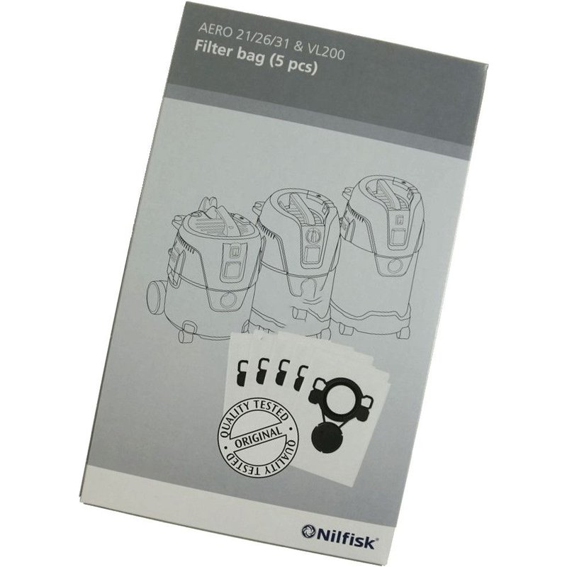 Boite de 5 sacs polyester Aspirateur (302002404 107419590 EXCELSIOR NILFISK HURRICANE)
