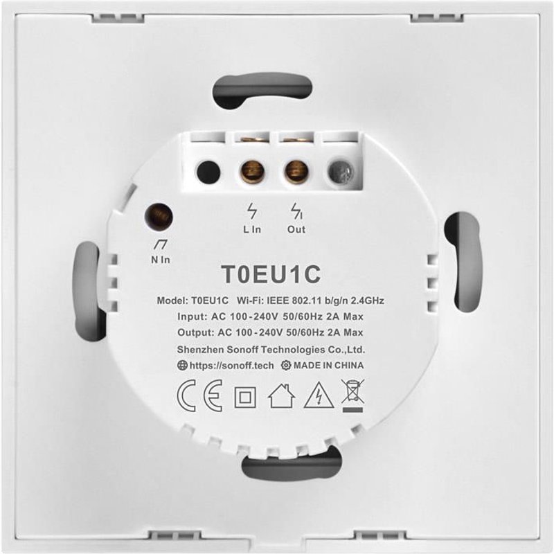 Touch light switch wifi sonoff t0 eu tx (1-gang)