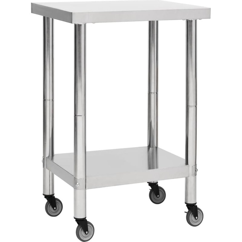 Table De Travail De Cuisine Avec Roues Plan De Travail Gastronomique Espace Commercial Restaurant 60 X 60 Cm Acier Inoxydable Helloshop26 02_0001914