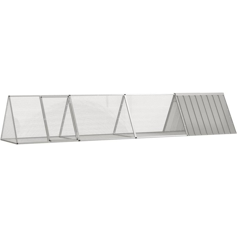 Vidaxl Cage Pour Lapin Gris 403,5x80,5x71 Cm Acier Galvanisé