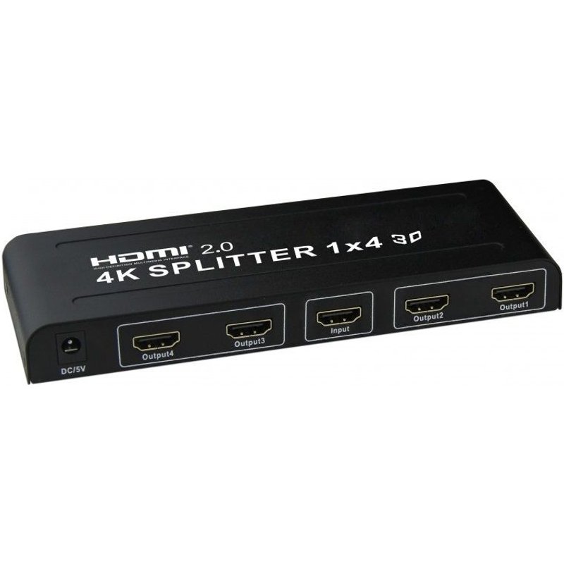 Splitter 1x4 avec soporte a 4k, 3D et HDMI 2.0 Yatek YK-0104-2.0