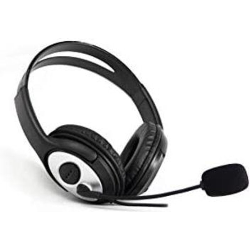 CoolBox CoolChat 3.5 – Casque pour chat en ligne avec microphone, contrôle du volume sur câble, léger, bandeau réglable, câble de 2 m, prise jack 3,5 mm. pour PC, Tablette, Ordinateur portable, Noir