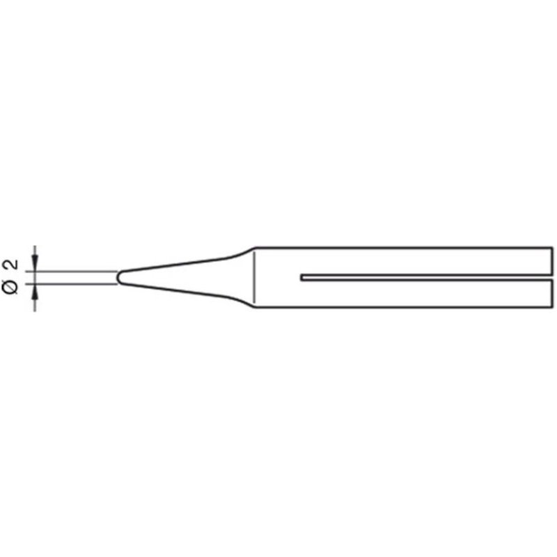 Pointe Ă souder R20D 2mm pour soudeur 65ST de JBC 0650903