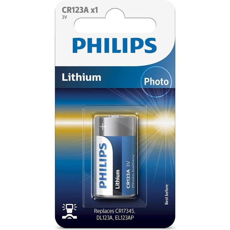 Piles philips lithium cr123 3v pack 1