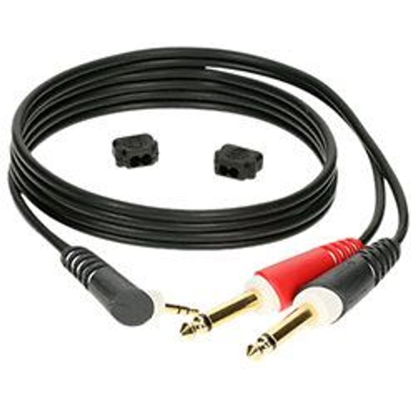 Câble adaptateur mini-Jack 3.5mm mâle coudé 90 / 2x Jack 6.35 mâle 3m KLOTZ