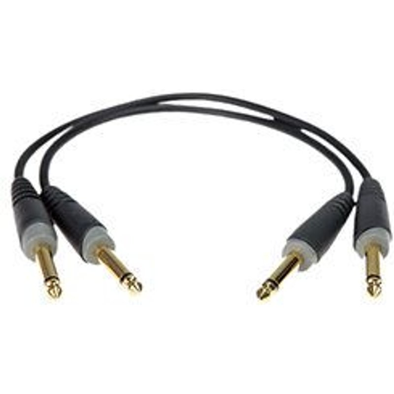 Jeu de 2 câbles Patch Jack 6.35mm mâle mono 30cm KLOTZ