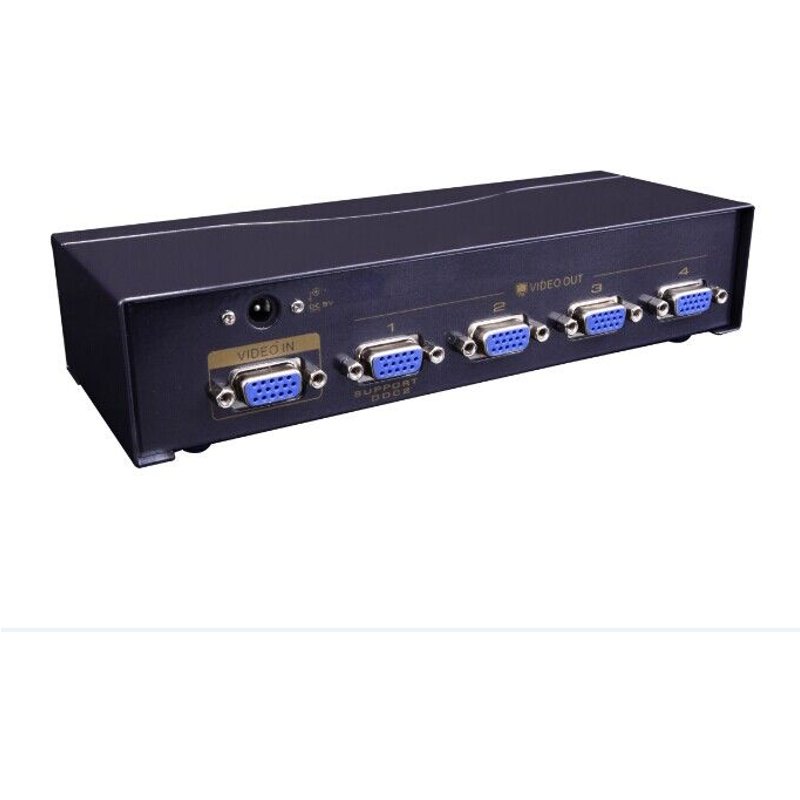 Séparateur VGA 4 ports Yatek YK-VS2504A, amplifie le signal jusqu'à 65 mètres et supporte DDC2