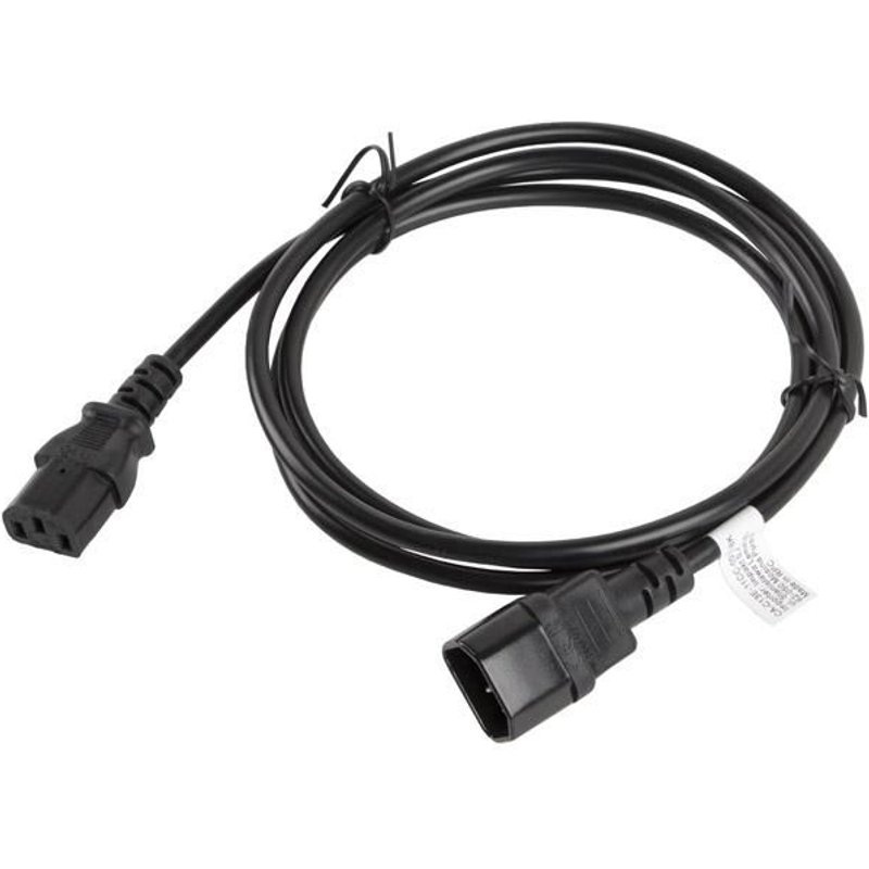 LANBERG Câble d'extension de l'alimentation électrique 1,8 mètres CA-C13E-11CC-0018-BK Connecteurs IEC320 C13 / IEC320 C14