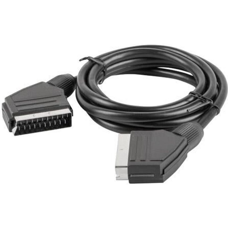 CÂBLE EUROCONNECTEUR LANBERG CA-EUEU-10CC-0018-BK SCART MALE / SCART MALE 1,8 MÈTRES