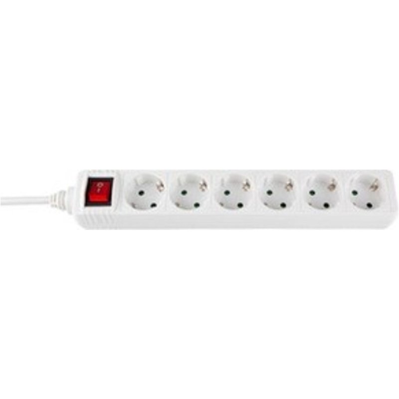 Bande d'alimentation de 6 Interrupteur et prises de câble 3 Compteurs Couleur Blanc