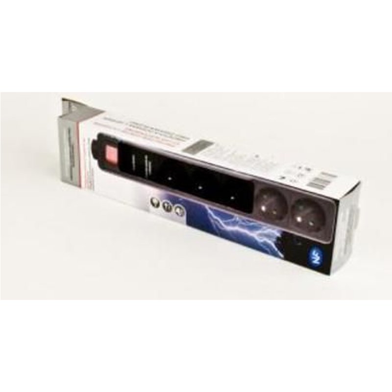 EnerGenie SPF5-C-5 5 sorties AC 250V 1,5m Limiteur de tension noir - Bloc de bornes (5 sorties AC, 50/60, 16 A, 1,5m, noir, plastique)