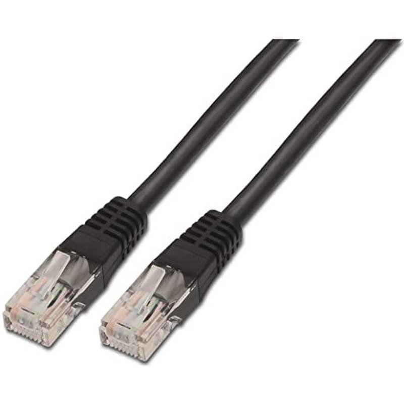 AISENS A133-0205 - Câble Réseau RJ45 Patch Cord (3 m, 10/100 Mbit/s, Switch/Routeur/Modem/Panneau Commun/Point d'Accès/Champs de Connexion) Couleur Noir