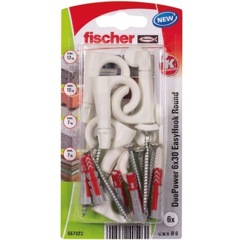FISCHER Duopower 6x30 EasyHook Cheville rond - x6