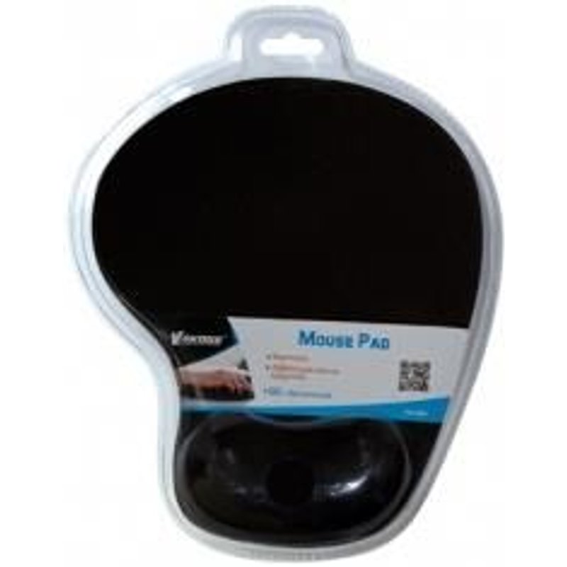 Tapis de souris Vakoss PD-424 Noir - Tapis de souris (Noir, Monotone, Repose-poignet, Base antidérapante)