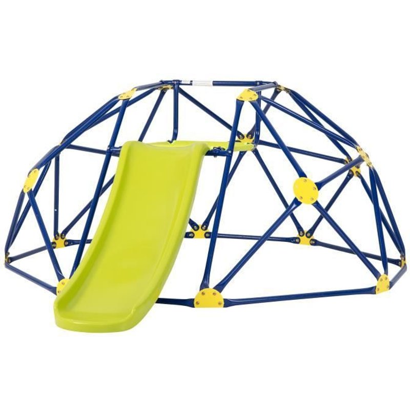 Costway Toboggan Avec Dôme D'escalade Enfants 3-10 Ans, Station De Jeux Extérieure Charge Max.: 180 Kg 241,5 X 183 X 91,5 Cm Vert