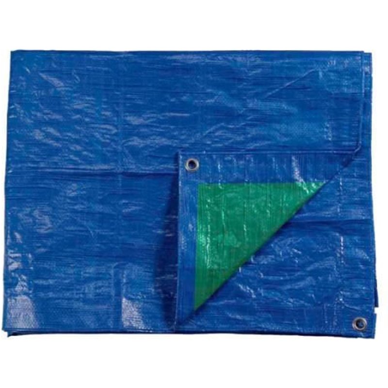 Bâche de protection EDM Bleu/Vert - ¿illets métal - 90 g/m2 - 4 x 6 m