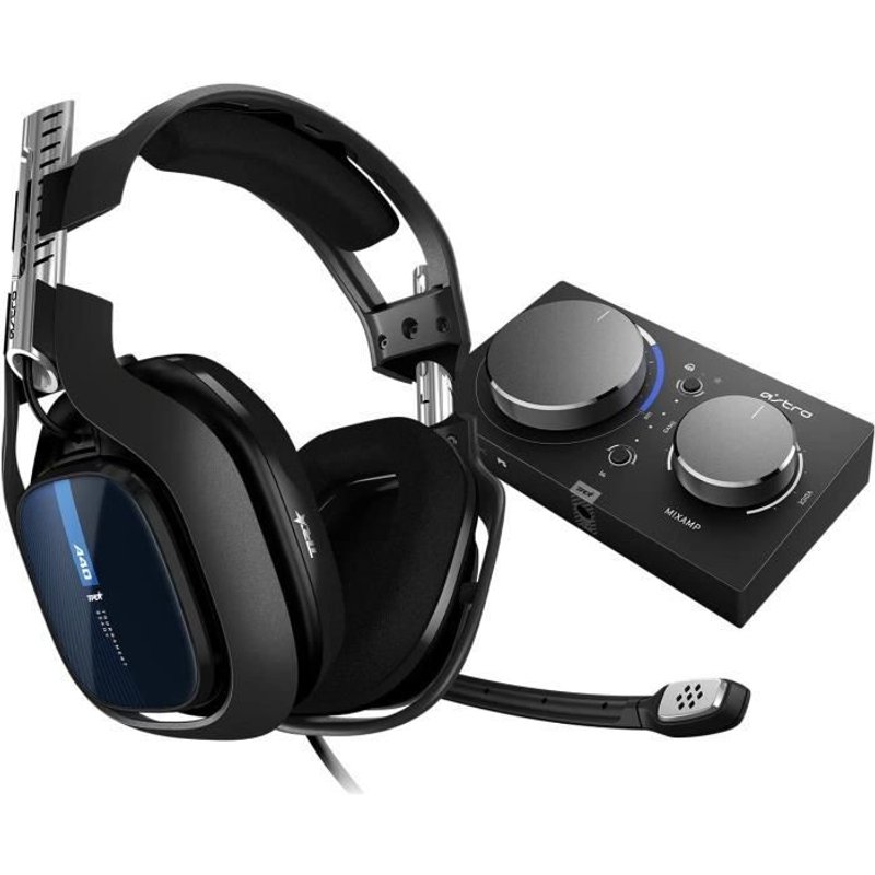 ASTRO Gaming A40 TR Casque Gamer + MixAmp Pro TR, 4ème Génération, Audio V2, Dolby Audio, Micro Détachable, compatible avec PS5, PS4