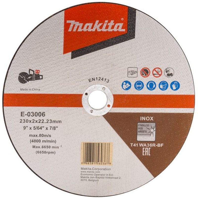 Makita Disques à tronçonner spécial découpeuses à batterie Ø 230 mm- E-03006
