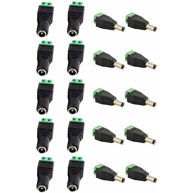 Connecteur coaxial Cat5 à Bnc mâle femelle, adaptateur Av BNC UTP pour caméra de vidéosurveillance, 10 paires (20 pièces)