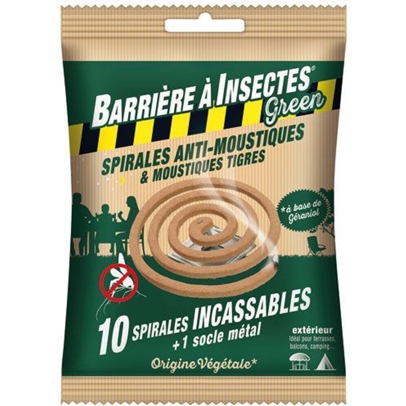 Spirales anti moustiques à base de géraniol sachet de 10 /nc