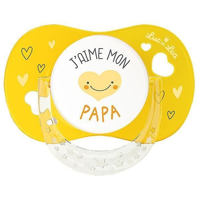 Luc Et Léa Sucette Anatomique +6m Avec Anneau J'aime Mon Papa