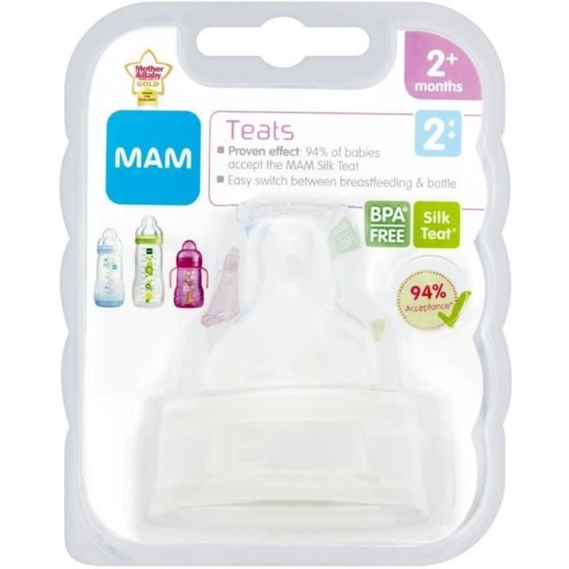Mam Lot De 2 Tétines Anatomiques En Silicone, Débit 2 Moyen