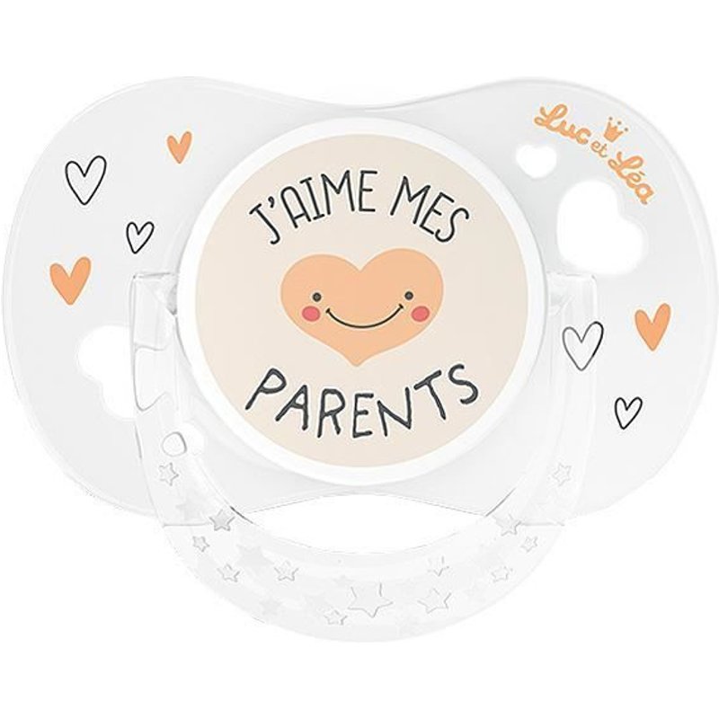 Luc Et Léa Sucette Anatomique +18m Avec Anneau J'aime Mes Parents