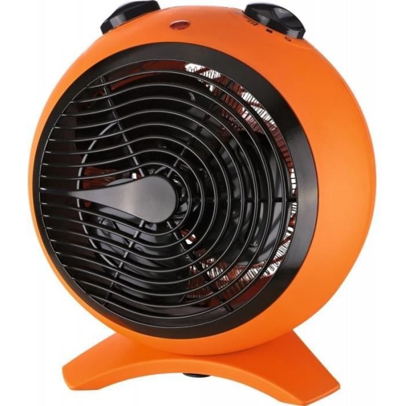 Radiateur soufflant sphère 2000 orange et noir