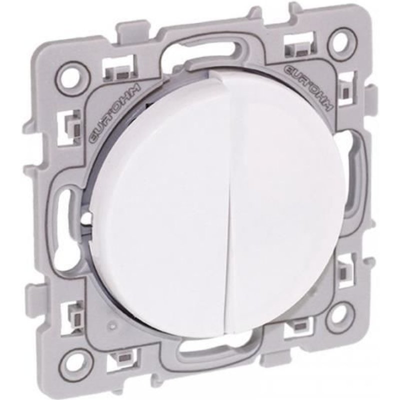 EUR'OHM - Double poussoir blanc Square (60211)