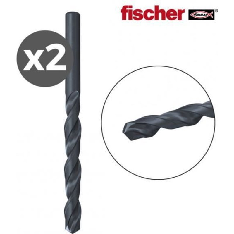 Pack de 2 forets metal hss-r din 338 2,0 x 24/49 / 2k 530405 fischer.