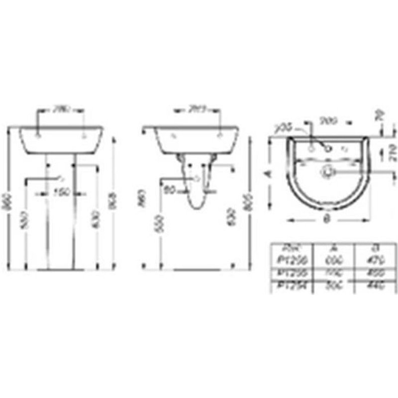 Porcher Colonne de lavabo ULYSSE 2, blanc Réf P204201